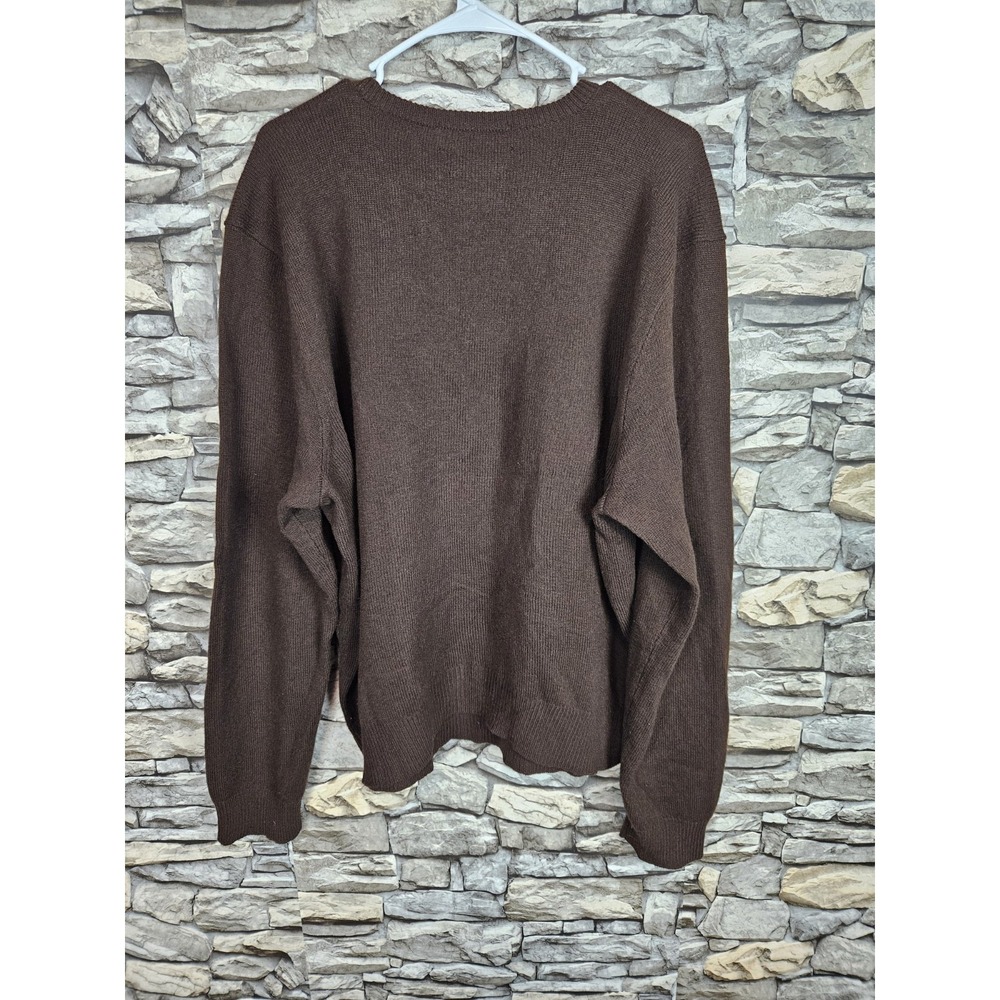 Polo Ralph Lauren Men's Vintage Long Sleeve Lambswool Knit Sweater Brown 2XL - Picture 3 of 7